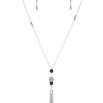 The Celebration of the Century –  Black Bead and White Rhinestone Necklace